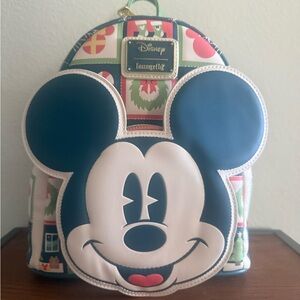 NWT Loungefly Disney Mickey Mouse  Holiday Backpack